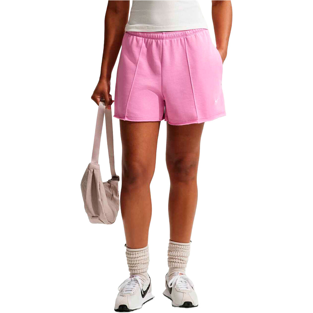 Nike bermuda mujer SPORTSWEAR CHILL MORADO vista frontal