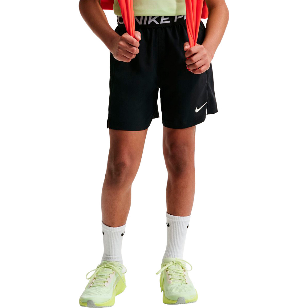 Nike bermuda niño DRI-FIT PRO NEGRO vista frontal