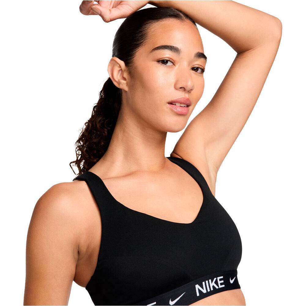 Nike body running mujer DRI-FIT INDY HIGH SUPPORT NEGRO vista detalle