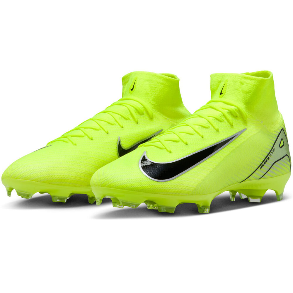 Nike botas de futbol cesped artificial MERCURIAL SUPERFLY 10 PRO FG VERDE lateral interior