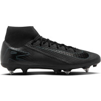 Nike botas de futbol cesped natural MERCURIAL SUPERFLY 10 ACADEMY SG-PRO AC NEGRO lateral exterior
