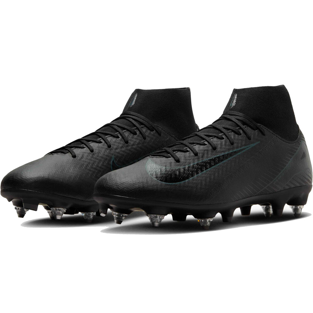 Nike botas de futbol cesped natural MERCURIAL SUPERFLY 10 ACADEMY SG-PRO AC NEGRO lateral interior