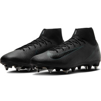 Nike botas de futbol cesped natural MERCURIAL SUPERFLY 10 ACADEMY SG-PRO AC NEGRO lateral interior