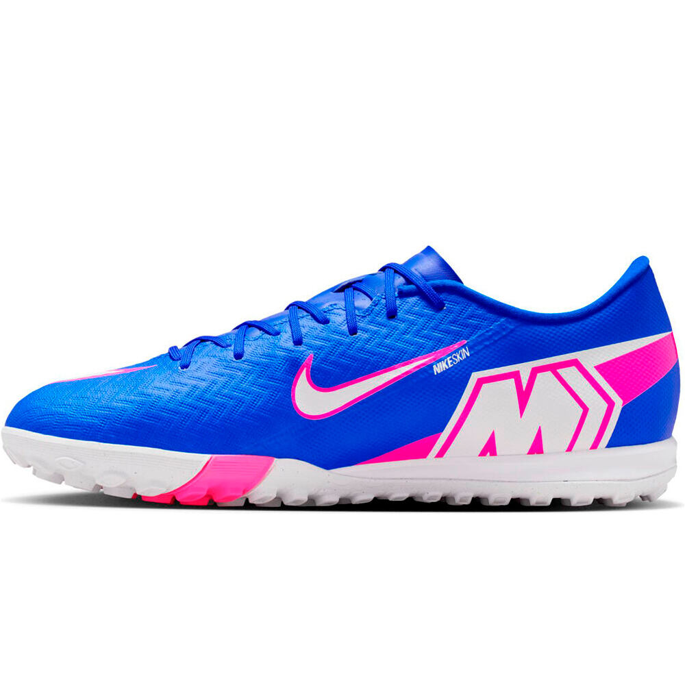 Nike botas de futbol multitaco y terreno duro MERCURIAL VAPOR 16 ACADEMY TF AZUL puntera