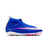 Nike botas de futbol niño cesped artificial MERCURIAL SUPERFLY 10 ACADEMY AG AZUL lateral exterior