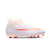 Nike botas de futbol niño cesped artificial MERCURIAL SUPERFLY 11 ACADEMY FG/MG BLANCO lateral exterior