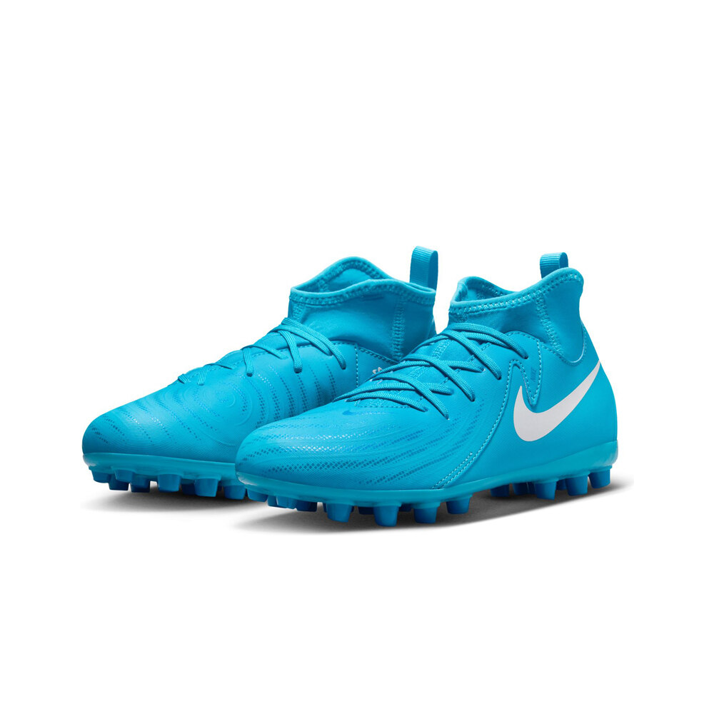 Nike botas de futbol niño cesped artificial PHANTOM LUNA II ACADEMY AG AZUL lateral interior