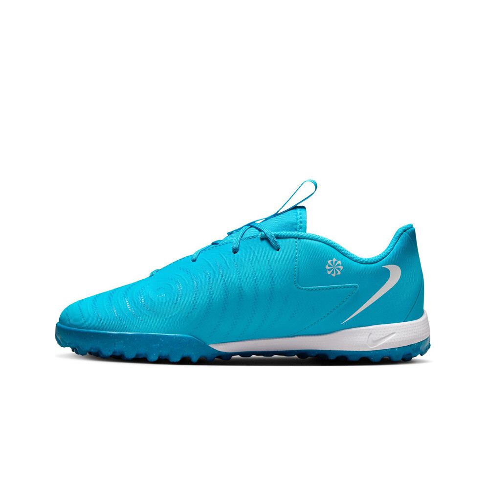 Nike botas de futbol niño multitaco y terreno duro PHANTOM GX II ACADEMY TF AZUL lateral interior