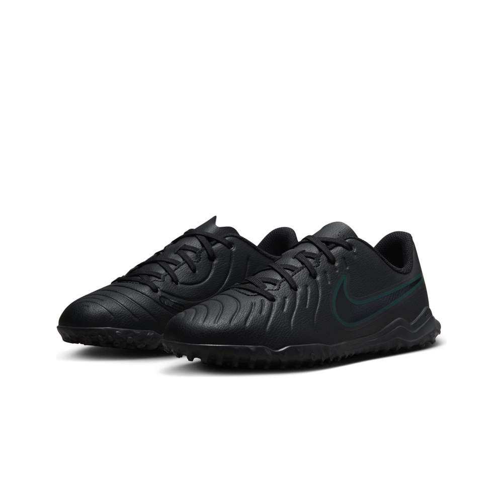Nike botas de futbol niño multitaco y terreno duro TIEMPO LEGEND 10 CLUB TF INFANTIL NEGRO lateral interior