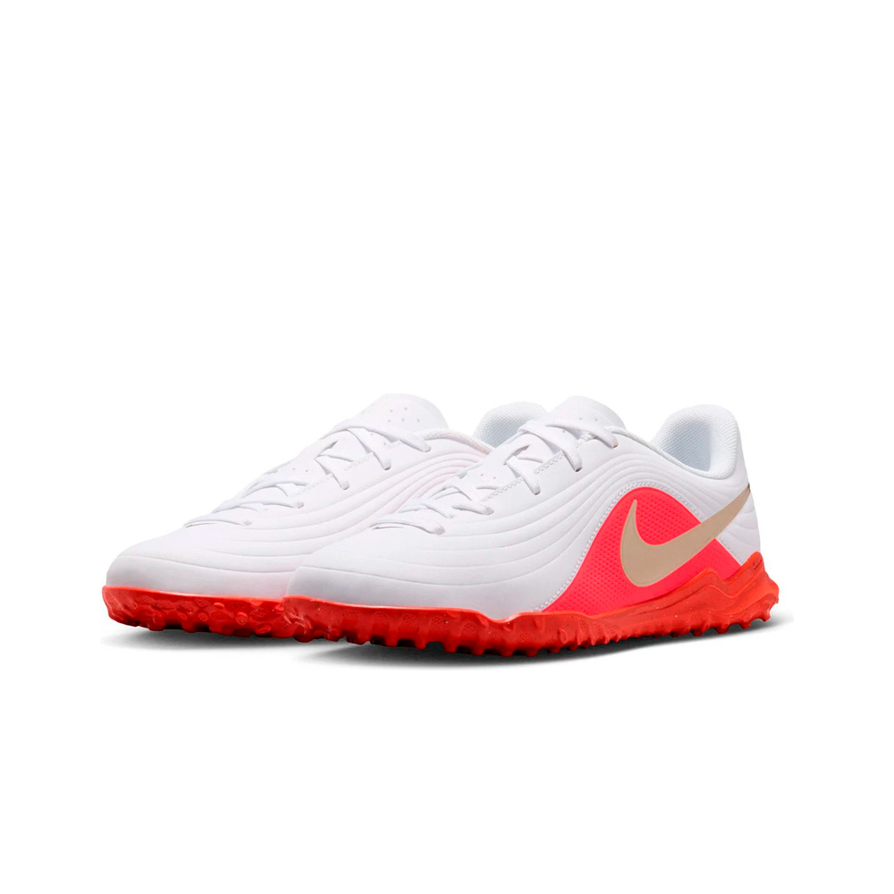 Nike botas de futbol niño multitaco y terreno duro TIEMPO MAESTRO CLUB TF INFANTIL BLANCO lateral interior