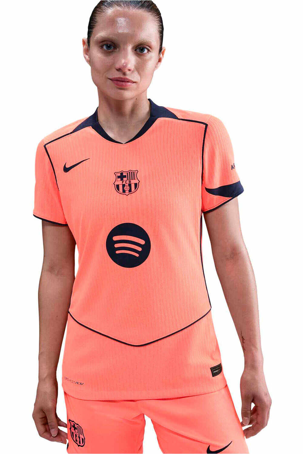 Nike camiseta de fútbol oficiales BARCELONA 25/26 TERCERA EQUIPACION MUJER NARANJA vista detalle
