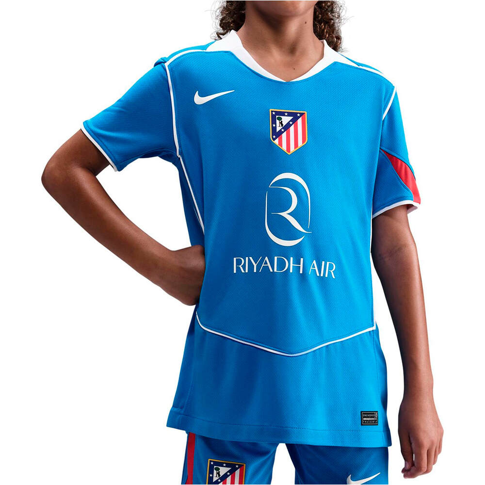 Nike camiseta de fútbol oficiales niño ATLETICO DE MADRID 25/26 TERCERA EQUIPACION AZUL vista frontal