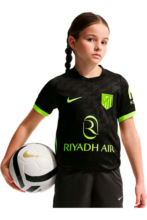 Nike camiseta de fútbol oficiales niño ATLETICO DE MADRID 26/27 SEGUNDA EQUIPACION NEGRO