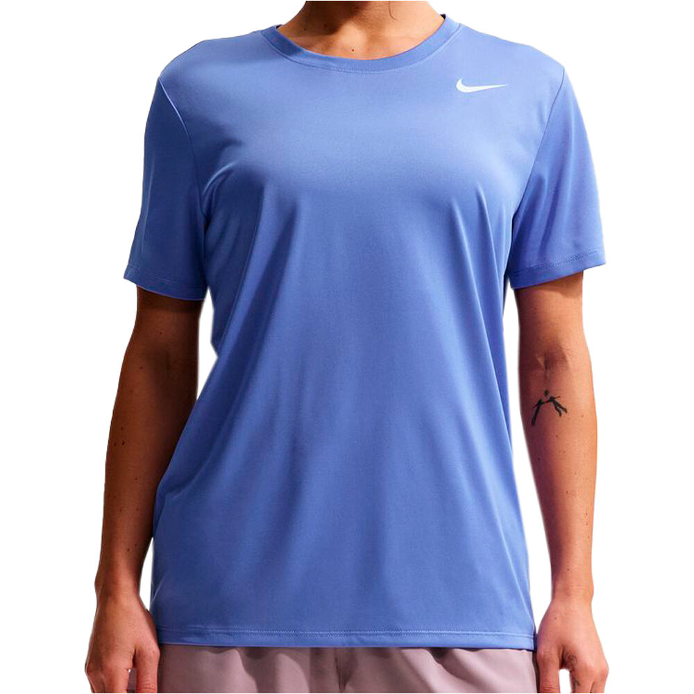 Nike camiseta entrenamiento manga corta mujer DRI-FIT AZUL vista frontal