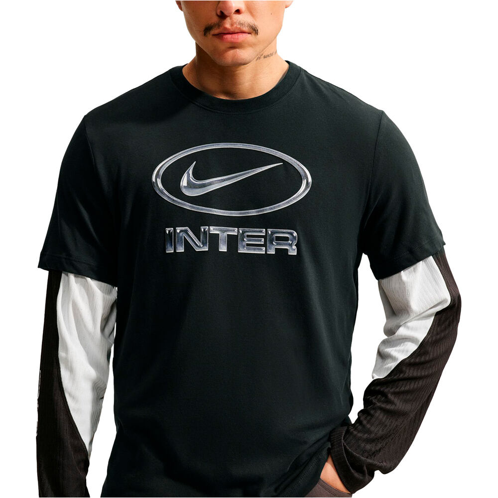 Nike camiseta manga corta hombre INTER M NK SSNL SWOOSH TEE NEGRO vista detalle
