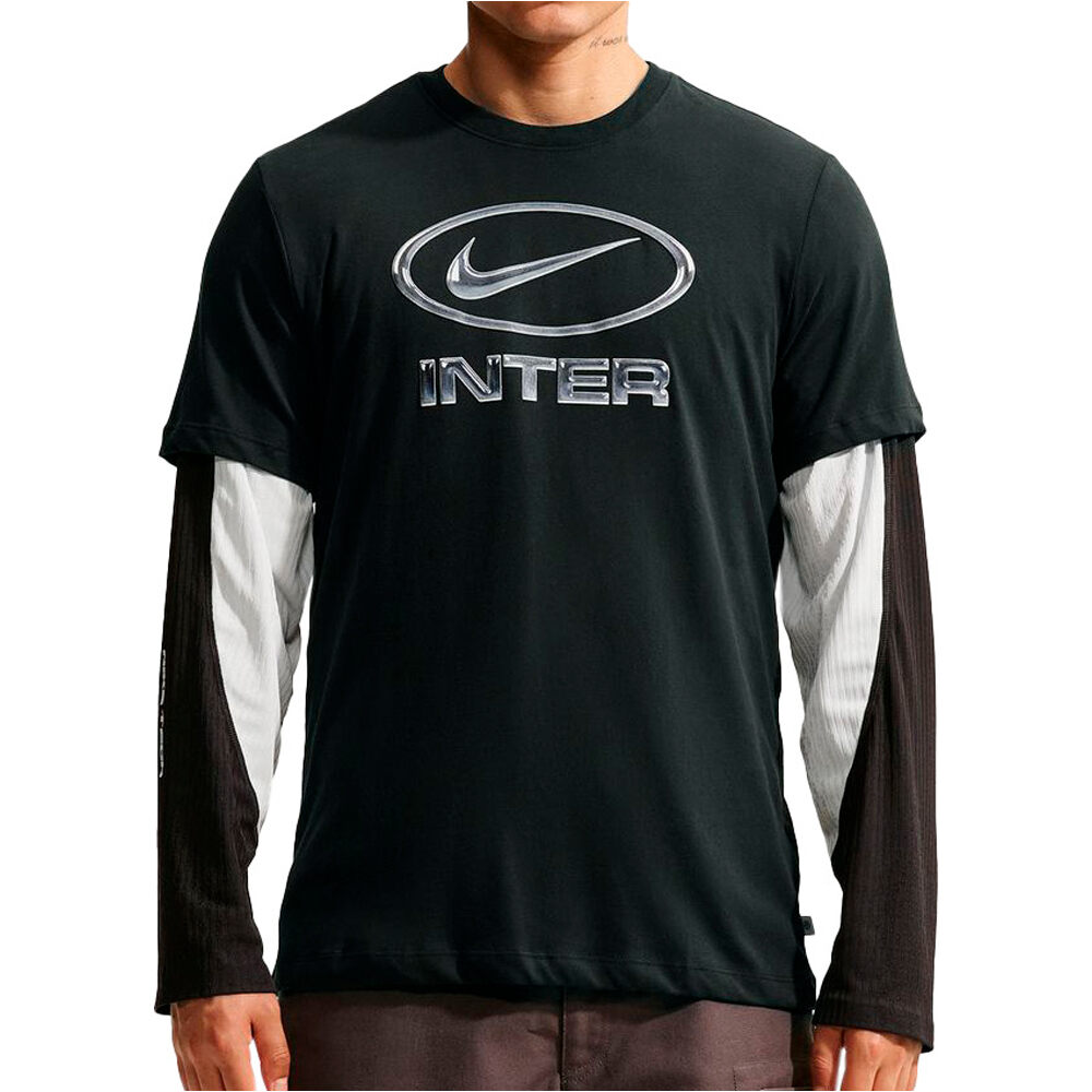 Nike camiseta manga corta hombre INTER M NK SSNL SWOOSH TEE NEGRO vista frontal