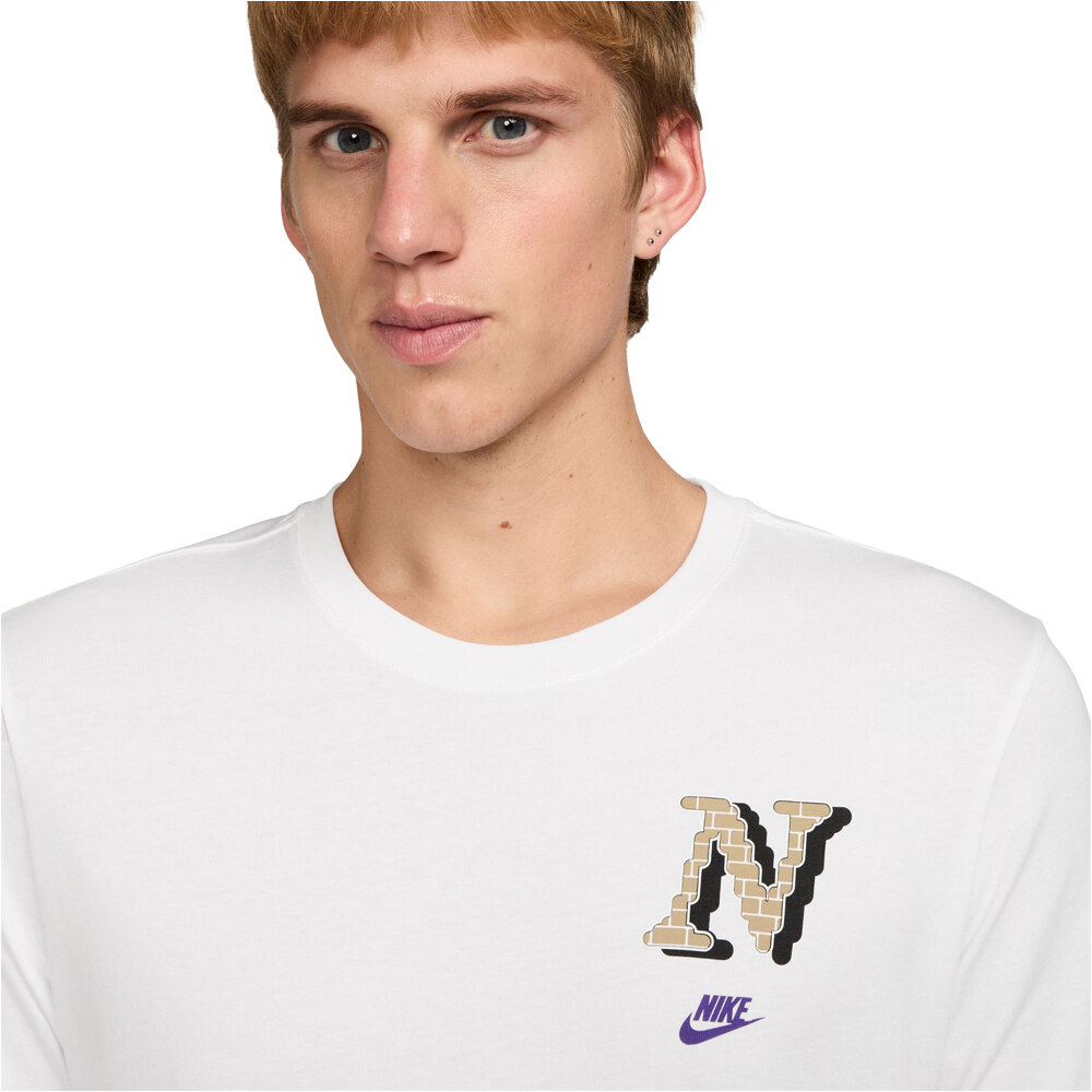 Nike camiseta manga corta hombre SPORTSWEAR CLUB BLANCO vista detalle