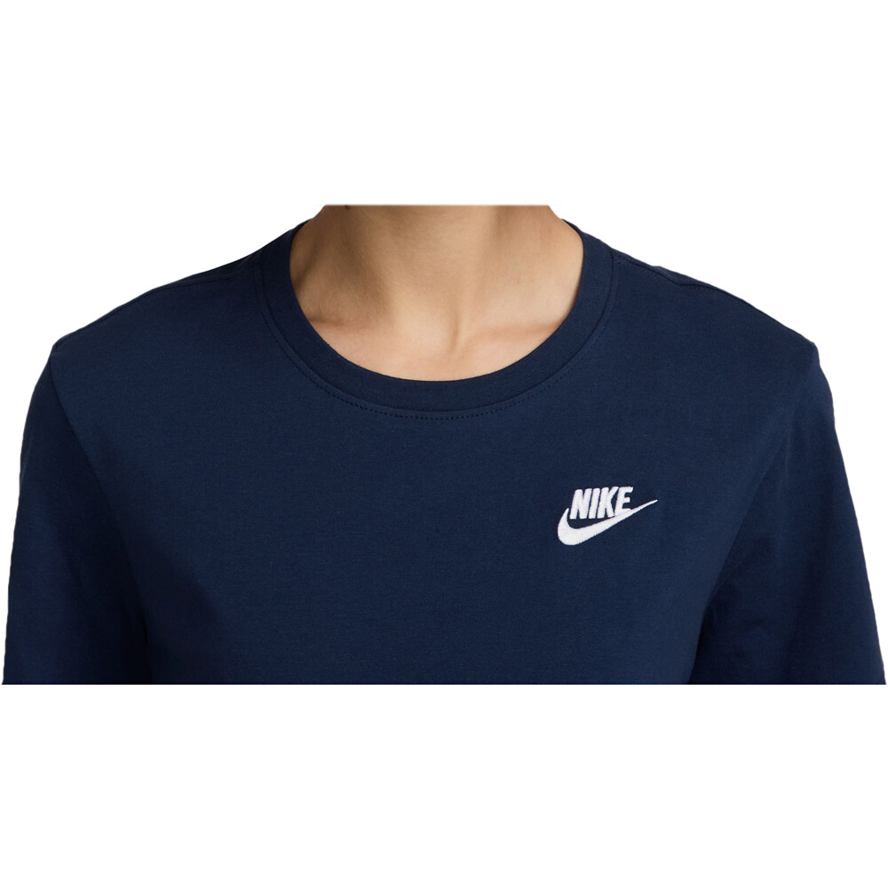Nike camiseta manga corta mujer SPORTSWEAR CLUB AZUL vista detalle