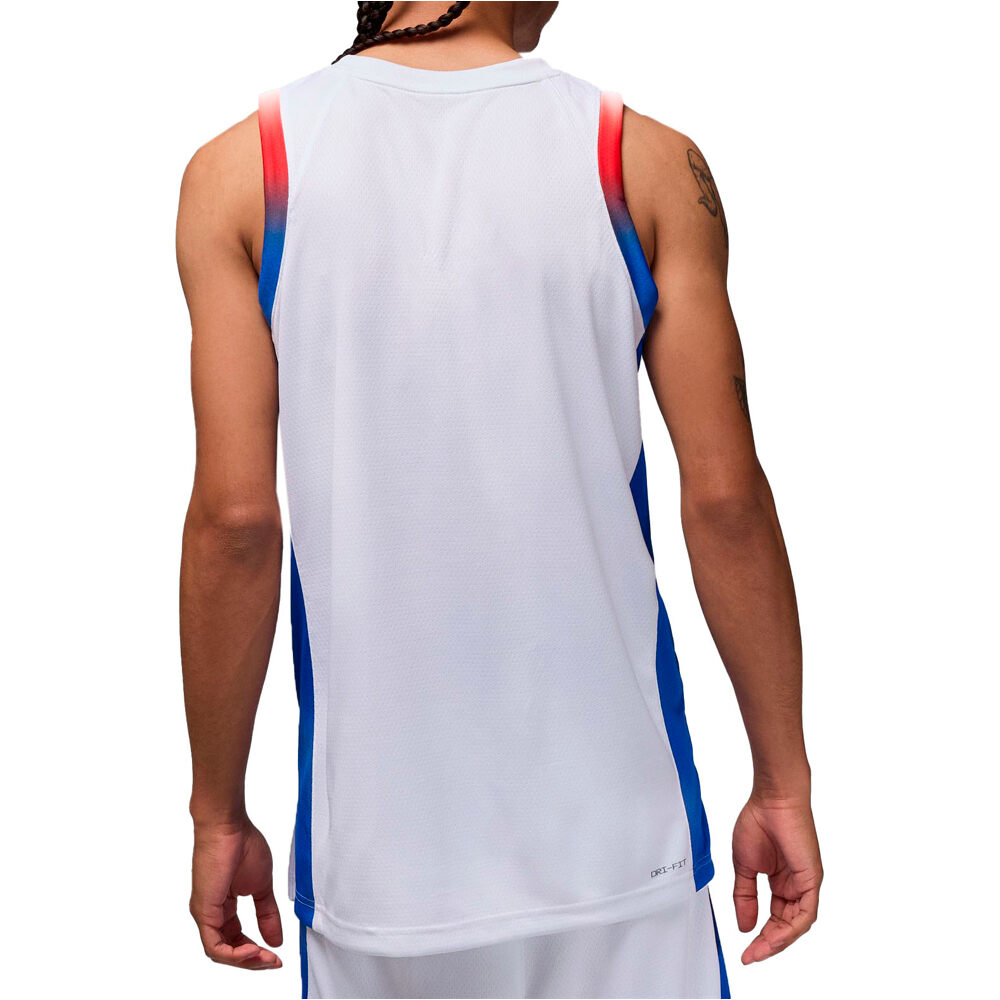 Nike camiseta oficial baloncesto FRANCIA LIMITED JUEGOS OLIMPICOS 2024 PRIMERA EQUIPACION BLANCO vista trasera