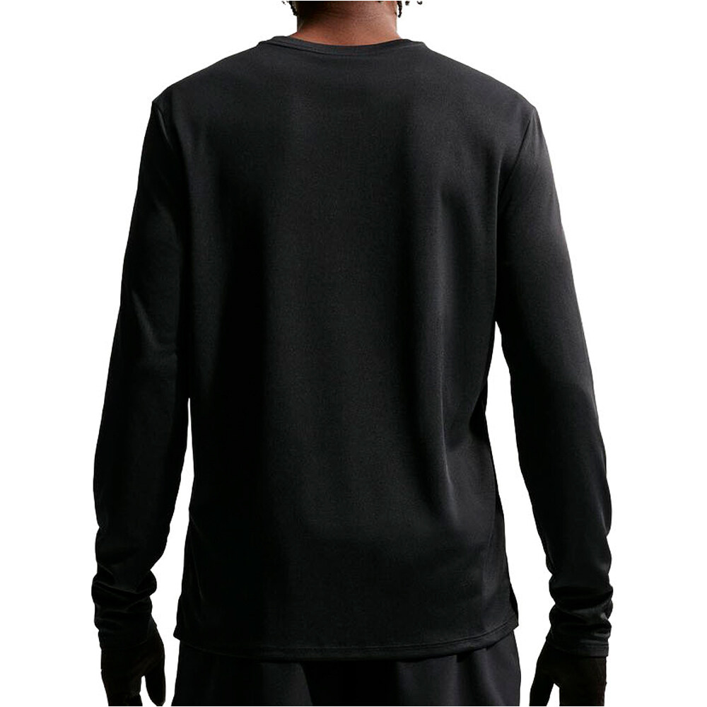 Nike camiseta técnica manga larga hombre DRI-FIT UV MILER NEGRO vista trasera