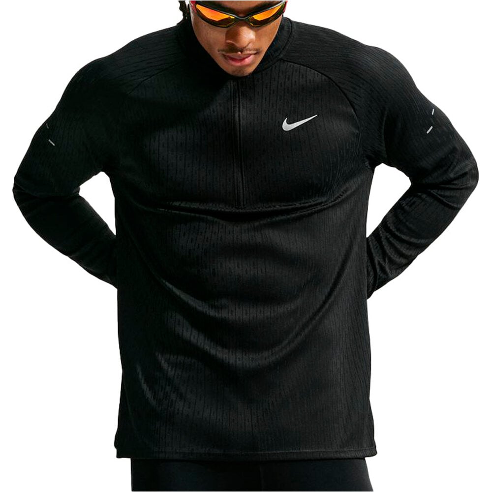 Nike camiseta técnica manga larga hombre M NK AF STRIDE HZ MDLYR NEGRO vista frontal