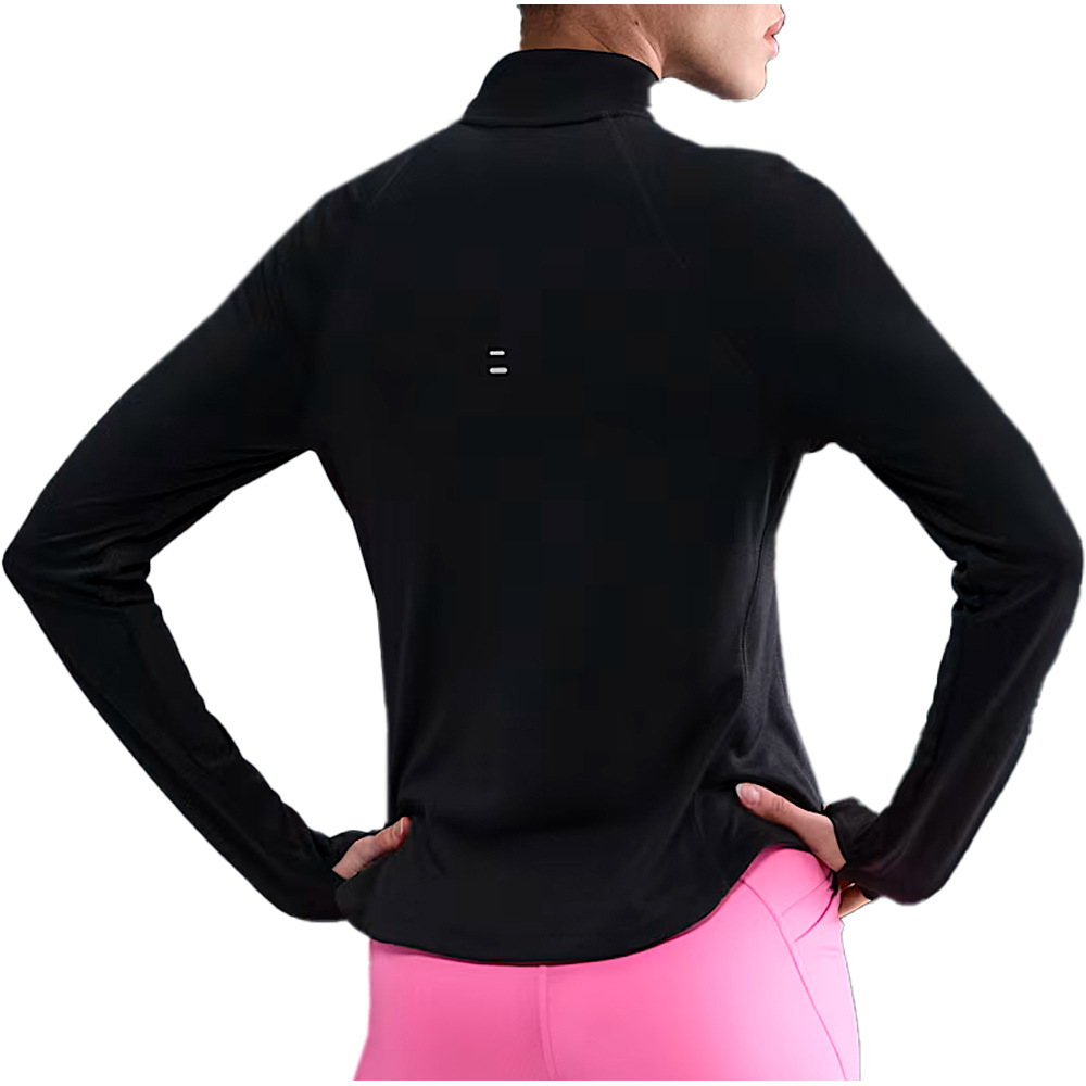 Nike camiseta técnica manga larga mujer DRI-FIT TEMPO NEGRO vista trasera