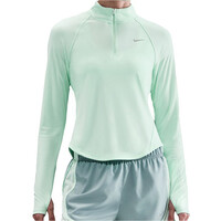 Nike camiseta técnica manga larga mujer DRI-FIT TEMPO SWOSH VERDE vista frontal