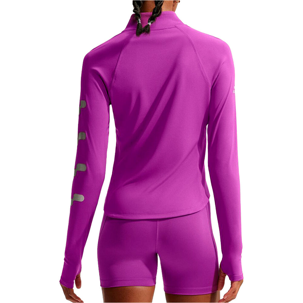Nike camiseta técnica manga larga mujer W NK DF TEMPO FLASH HZ MORADO vista trasera