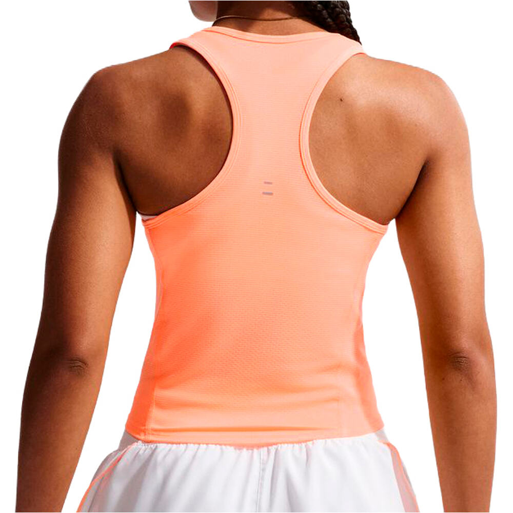 Nike camiseta técnica tirantes mujer DRI-FIT TEMPO NARANJA vista trasera