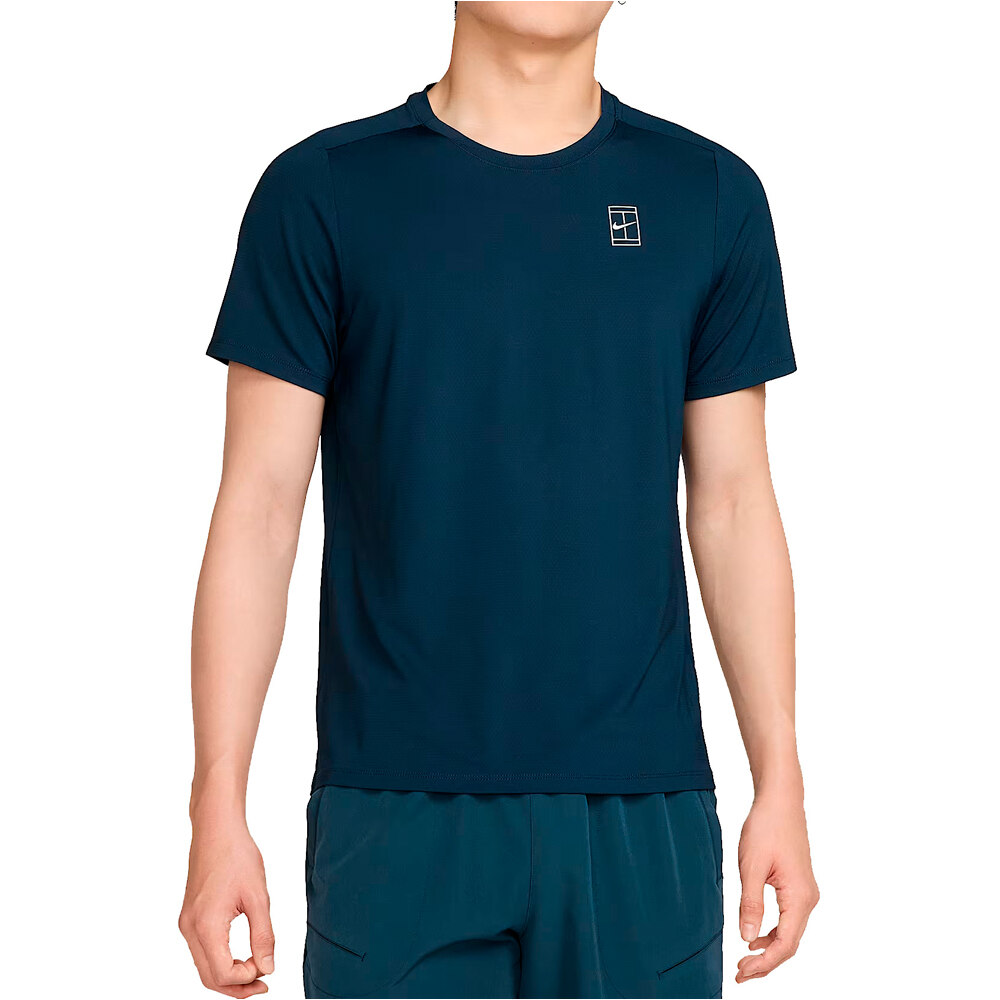 Nike camiseta tenis manga corta hombre DRI-FIT COURT ADVANTAGE AZUL vista frontal