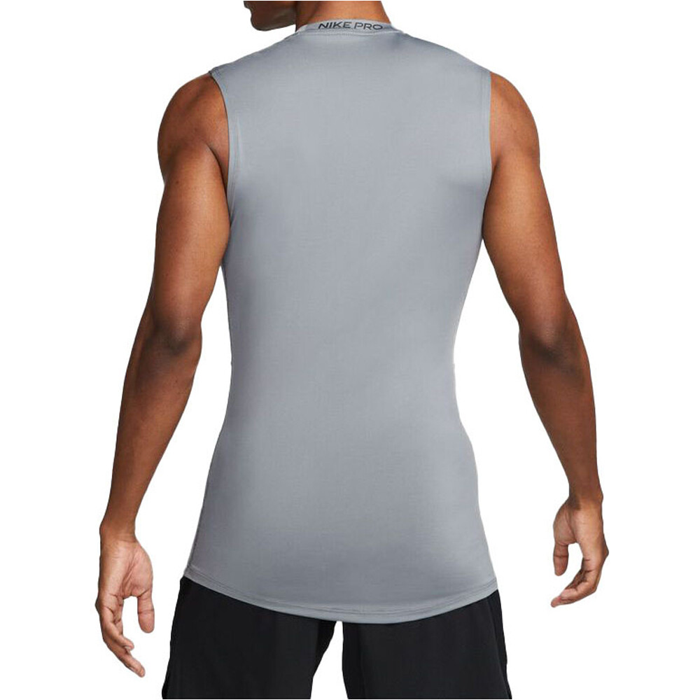 Nike camiseta tirantes fitness hombre DRI-FIT PRO GRIS vista trasera