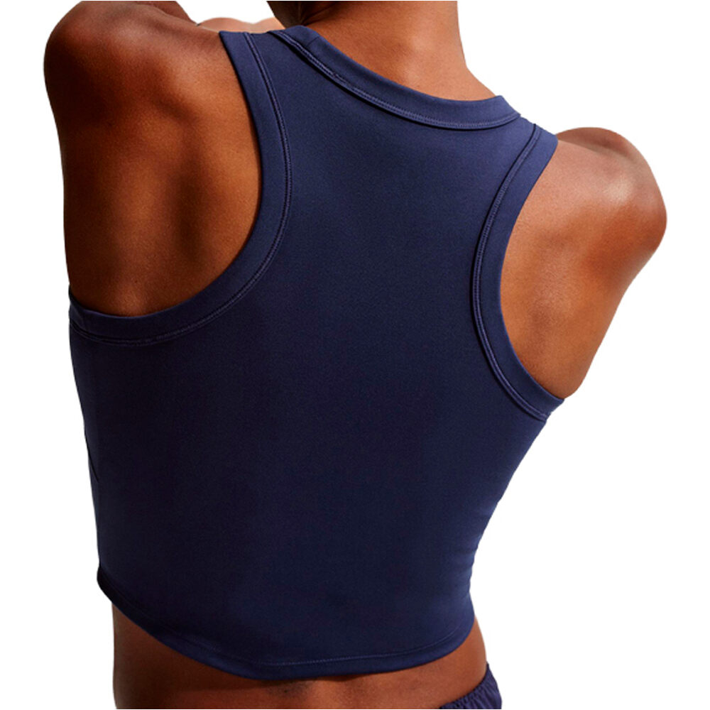 Nike camiseta tirantes fitness mujer DRI-FIT ONE AZUL vista trasera