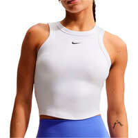 Nike camiseta tirantes fitness mujer DRI-FIT ONE BLANCO vista frontal