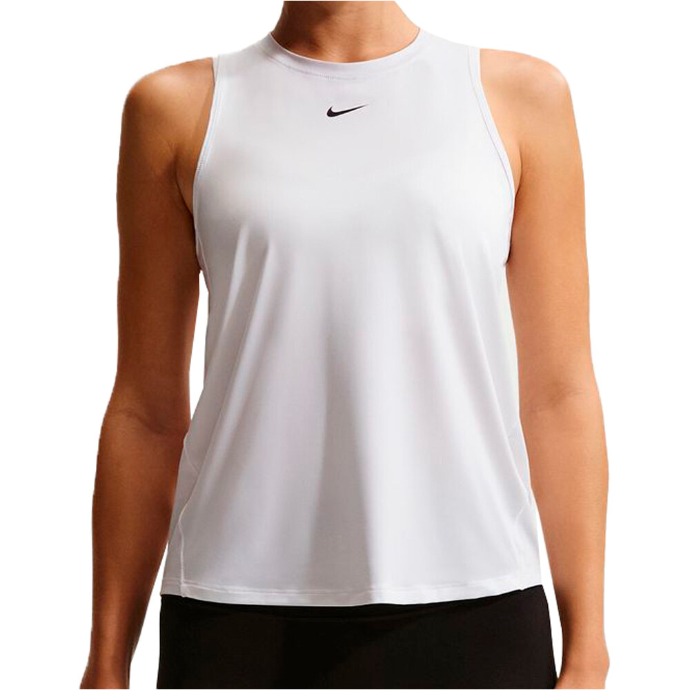 Nike camiseta tirantes fitness mujer DRI-FIT ONE CLASSIC BLANCO vista frontal