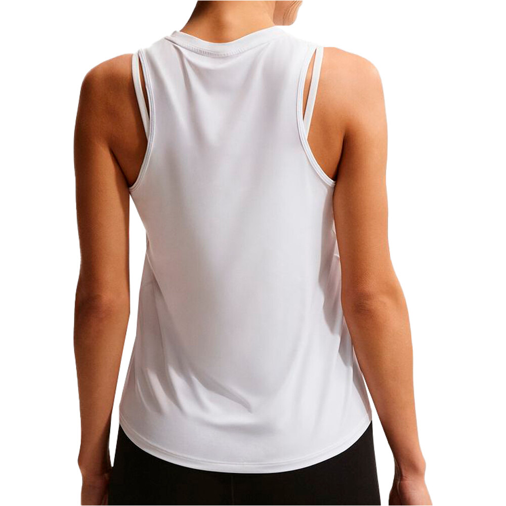 Nike camiseta tirantes fitness mujer DRI-FIT ONE CLASSIC BLANCO vista trasera