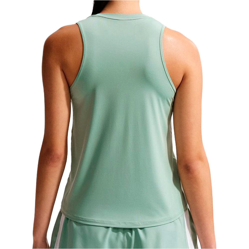Nike camiseta tirantes fitness mujer DRI-FIT ONE CLASSIC VERDE vista trasera