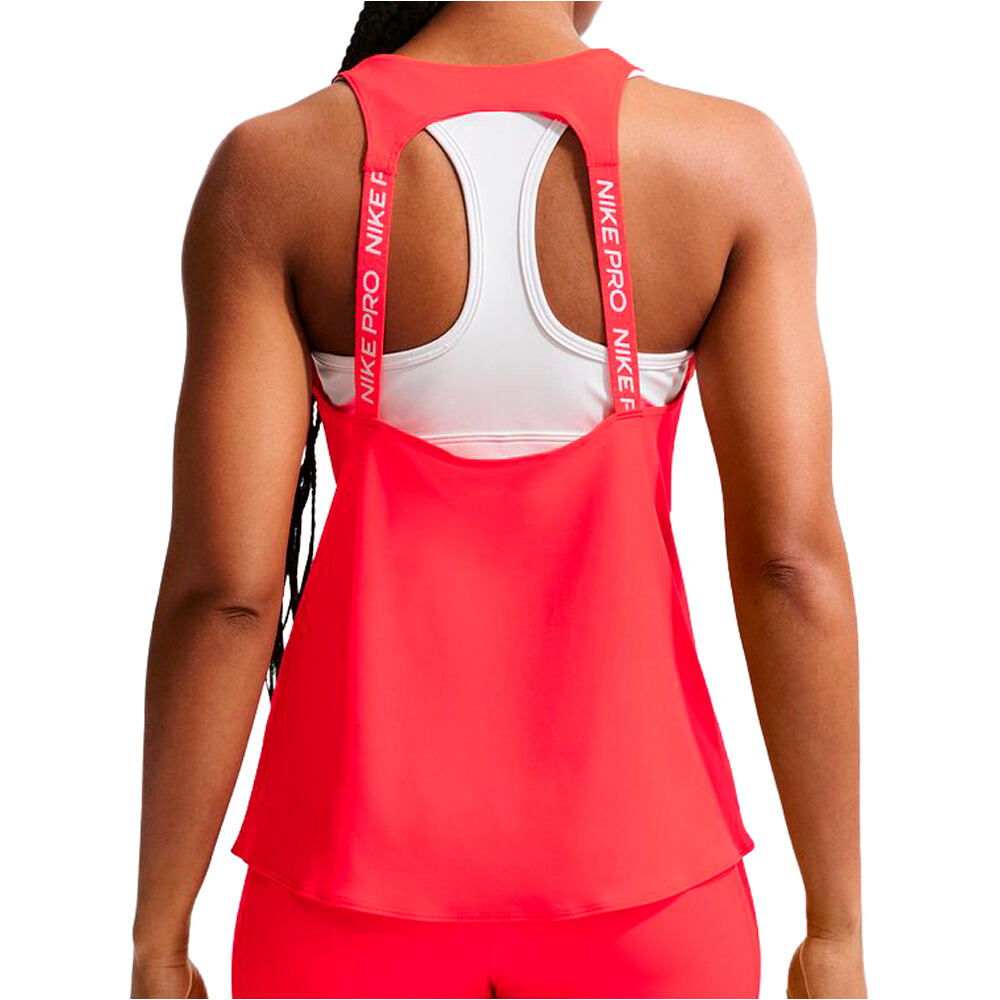 Nike camiseta tirantes fitness mujer DRI-FIT PRO ROJO vista trasera