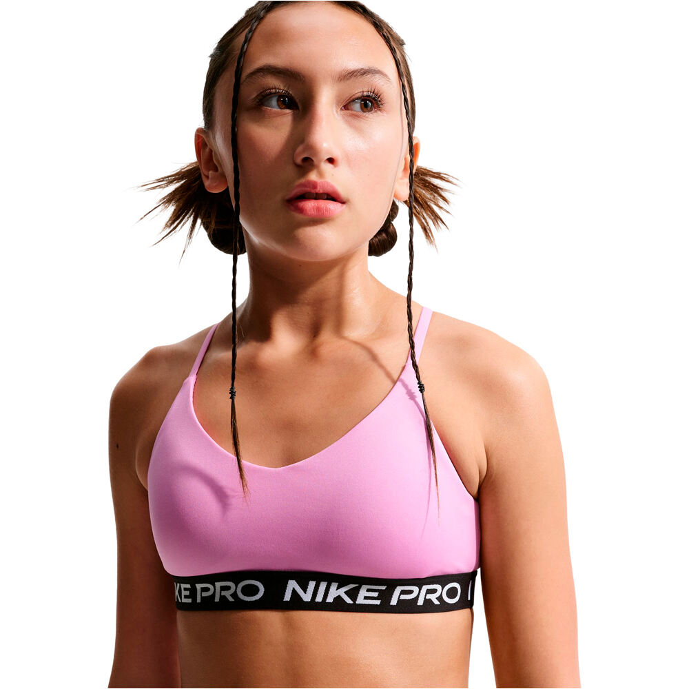 Nike camiseta tirantes niña PRO INDY ROSA vista detalle