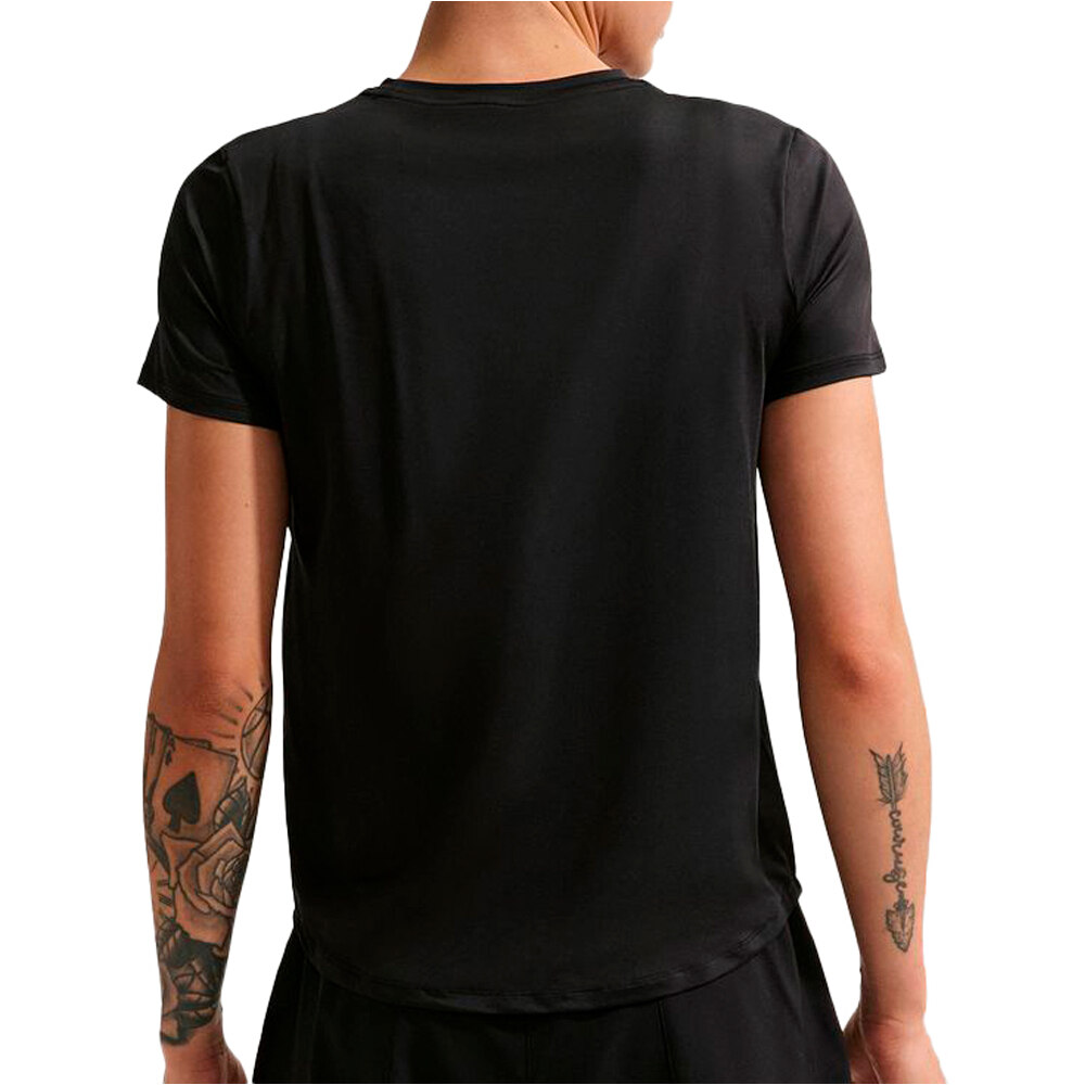 Nike camisetas fitness mujer DRI-FIT ONE CLASSIC NEGRO vista trasera