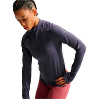 Nike camisetas fitness mujer W NK DF UNVRSA QZ LS TOP MESH GRIS 04