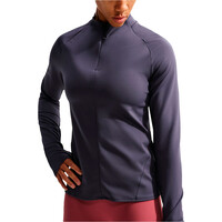 Nike camisetas fitness mujer W NK DF UNVRSA QZ LS TOP MESH GRIS vista detalle