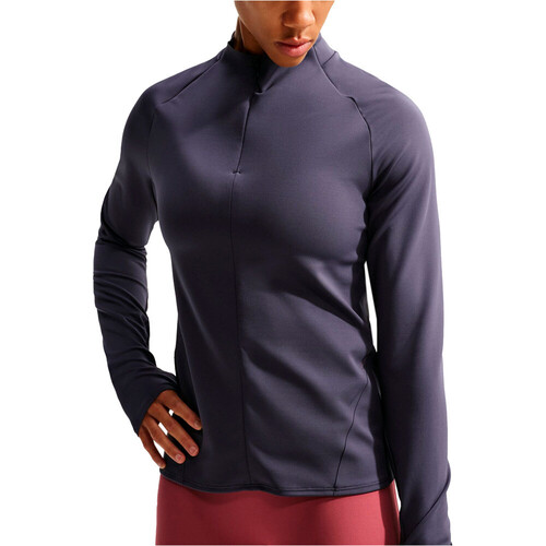 NIKE W NK DF UNVRSA QZ LS TOP MESH gris