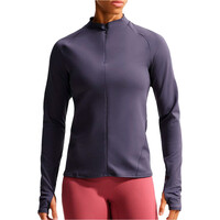Nike camisetas fitness mujer W NK DF UNVRSA QZ LS TOP MESH GRIS vista frontal