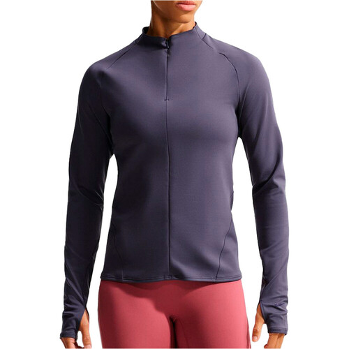 NIKE W NK DF UNVRSA QZ LS TOP MESH gris