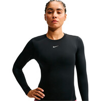 Nike camisetas fitness mujer W NK ONE DF FITTED LS TOP NEGRO vista detalle