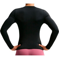 Nike camisetas fitness mujer W NK ONE DF FITTED LS TOP NEGRO vista trasera