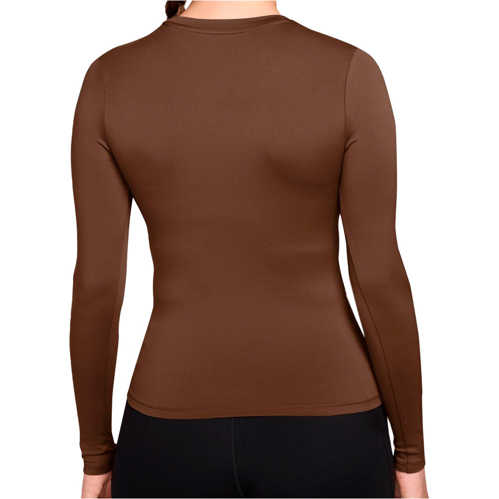 Nike camisetas fitness mujer W NK ONE DF FITTED LS TOP ROJO vista trasera