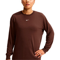 Nike camisetas fitness mujer W NK ONE RELAXED DF LS TOP ROJO vista detalle