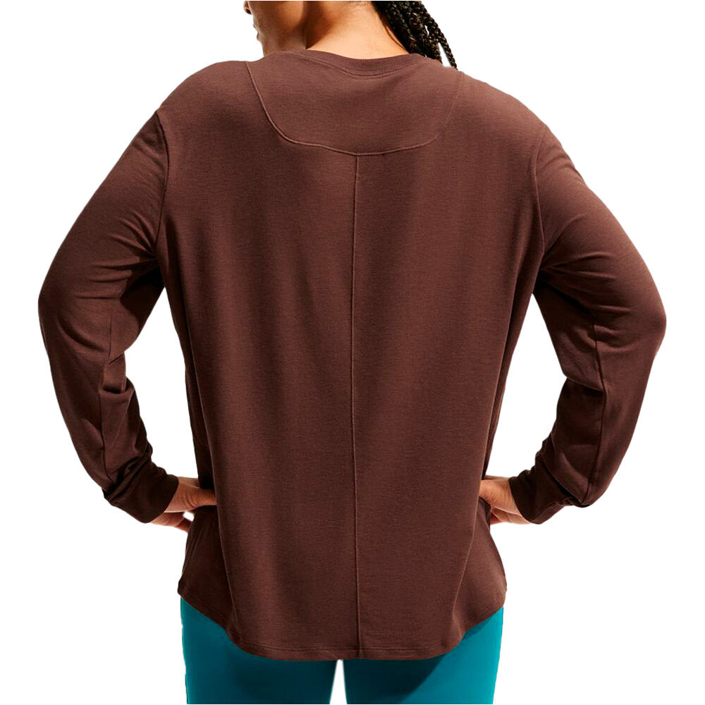 Nike camisetas fitness mujer W NK ONE RELAXED DF LS TOP ROJO vista trasera