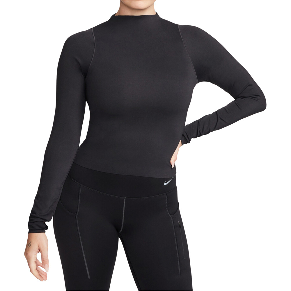 Nike camisetas yoga DRI-FIT ZENVY NEGRO vista frontal